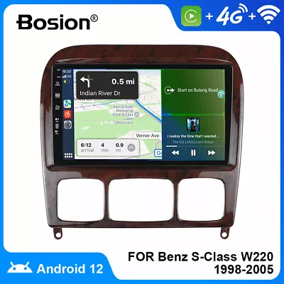 9'' Car Radio For Benz S-Class W220 98-05 Android 12 GPS 4G+64G Carplay USB WIFI • $203