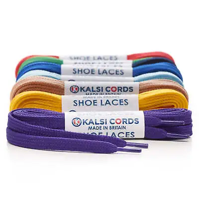 7mm THIN FLAT SHOELACES SPORTS TRAINER & BOOT SHOE LACES 35 COLOURS KIDS ADULTS • £4.09