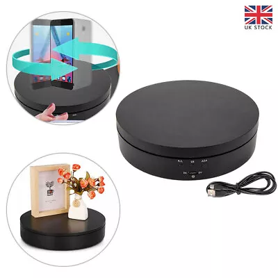 360°Rotating Electric Turntable Display Stand Jewelry Photography Show Holder UK • £13.70