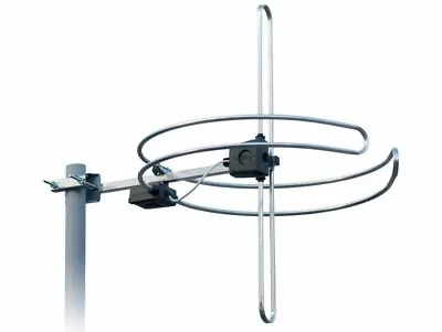 FM DAB Radio Outdoor Loft Omni Directional Aerial Antenna VHF Loop F Connector • £21.99