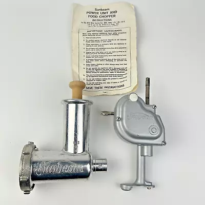 Vintage Sunbeam Mixmaster Power Transfer Unit & Meat/Food Chopper Attach • $49.99