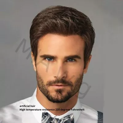 Mens Hair Replacement Ultra Thin Skin Toupee All Colors Hairpieces PU System Wig • $14.99