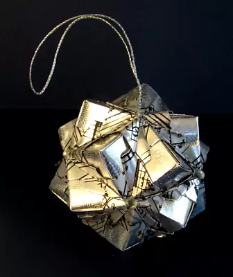 Beautiful Folded Silver Foil Sheet Music 3.5  Christmas Ornament • $9.99