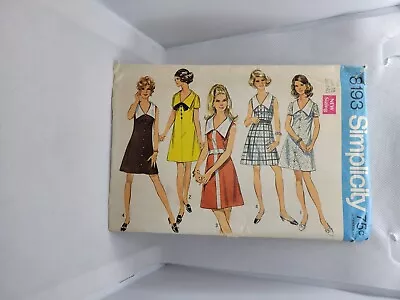 Vintage 1969 Sewing Pattern Miss Sz 18 Simplicity #8193 • $5.92