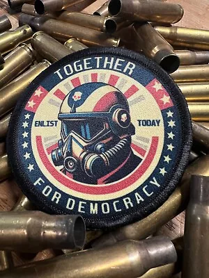 Together For Democracy  Helldivers2 Morale Patch Super Earth • $8.49