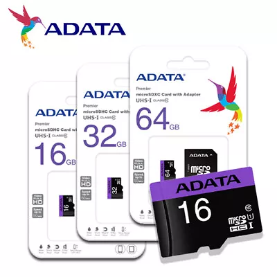 ADATA Premier 16GB/32GB/64GB MicroSD Memory Card C10 UHS-I A1 V10 +Adapter • $5.40