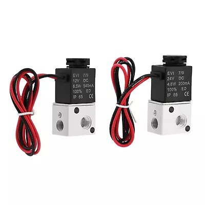 2 Position 2 Way 12V/24V Electric Solenoid Valve Air Pneumatic Normally Closed • £10.99