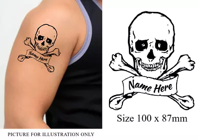 Personalised Skull And Crossbones Temporary Tattoo • £4.99