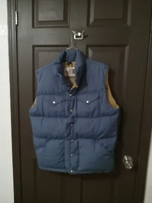 The North Face Down Filled Puffer Jacket Vest Large Blue Outdoors Hiking Vintage • $59.99