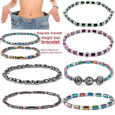 Magnetic Healing Therapy Arthritis Anklet Bracelet Women Hematite Weight Loss • £2.63