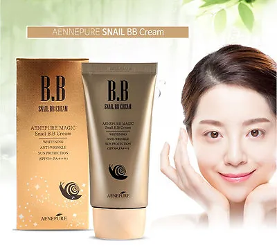 Aenepure/Snail BB Cream SPF50+PA +++/WhiteningAnti-WrinkleSun Protection/KOREA • $11.90