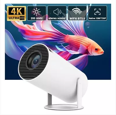 4K Mini Projector 10000 Lumen LED 1080P WiFi Bluetooth UHD Portable Home Theater • $29.99