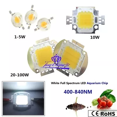 400nm-840nm White Full Spectrum Aquarium LED 1W 10W 100W LED Aquatic Plant Light • $7.03