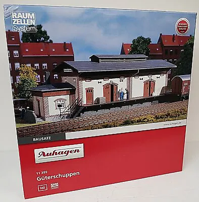 Auhagen #11399 HO 1/87 Scale Model KIT Track Side Brick & Stucco Freight Shed • $43.99