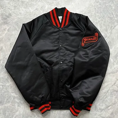 VTG 80s 90s MLB SAN FRANCISCO GIANTS SATIN BOMBER JACKET STARTER  SIZE XL • $240