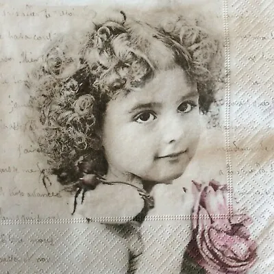 £2.85 • Buy Paper Napkins Decoupage X 2 Vintage French Girl 33cm