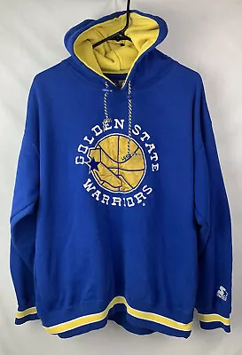 Vintage Golden State Warriors Hoodie Starter NBA Sweatshirt Embroidered XL 90s • $110.49