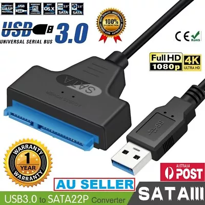 USB3.0 To SATA Adapter Hard Drives Reader Cable For 2.5  Inch SSD/HDD Extension • $12.49