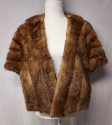 Winkelman's Vintage Chestnut Brown Mink Fur Stole Wrap Coat  • $89.99