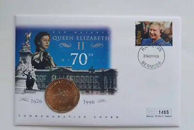 Westminster Mint Royal Family Coin Covers - Bermuda Queens 70th Birthday 1996 • £8.99