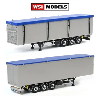 WSI 03-1067 Cargo Floor Trailer 3 Axle Plain Grey 1:50 Scale • £75.99