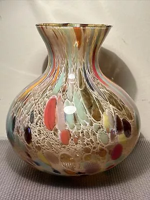 Italian (Murano?) Large Art Glass Pale Pastels Vase 10” • $69.99