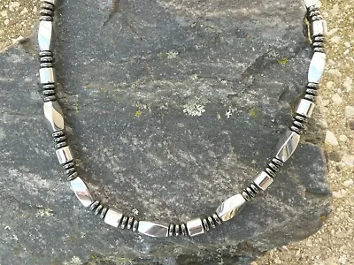 Black Silver Magnetic Therapy Hematite Necklace Anklet Bracelet Triple Power • $36.99