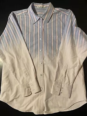 T Alexander Wang Womens Unisex Striped Button Down Oxford Dress Shirt • $49.99