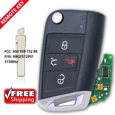 For VOLKSWAGEN VW GTI Golf KLG 2015-2019 Keyless Entry Flip Smart Key REMOTE FOB • $39.77