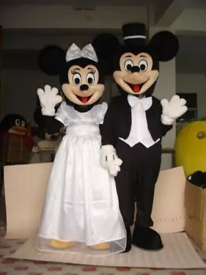 New Wedding Mickey Mouse Minnie Mascot Costume Xmas Party Fancy Dress Adult • $82.99