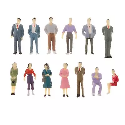 Lahomia 13 Pieces People Figurines 1:50 Scale Model Trains Architectural Plastic • £5.14
