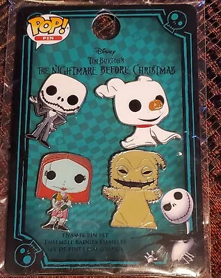 $14.99 • Buy Disney Funko Pop Nightmare Before Christmas Movie Characters Lapel Pin Set (4)