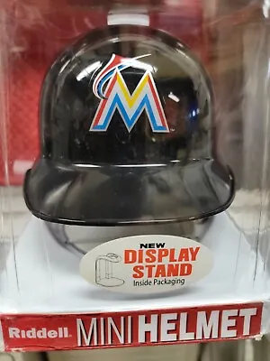 Mlb Miami Marlins Riddell Mini Baseball Helmet W/display Stand • $15