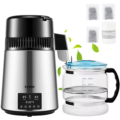 VEVOR 4L Water Distiller Distilled Water Filter Maker 1L/H W/ Timing Dual-Temp • $123.39