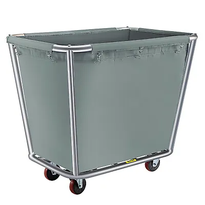 VEVOR Laundry Basket Steel Canvas Basket Truck 10 Bushel Hand Truck Cart • $84.59