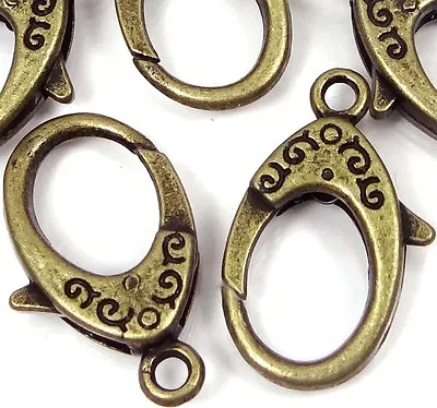 4 X- Large Antique Bronze Pewter Lobster Claw Clasps 31x18mm • $4.50