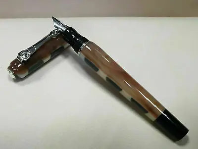 Marlen E-Com Italian Fountain Pen | Resin Silver | F M Or B Nib On Request • $125