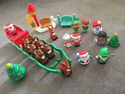 Preloved Fisher Price Little People Christmas Reindeer Sleigh Gift Present Rare • $250