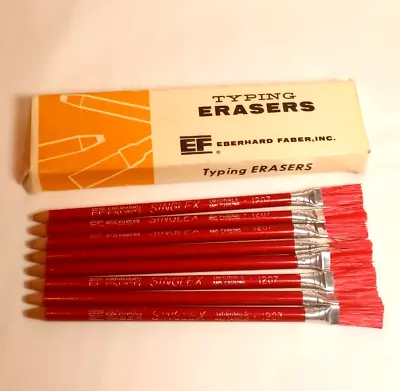 Lot 8 Eberhard Faber RED Singlex Typewriter Erasers No 1207 Original Box • $19.99