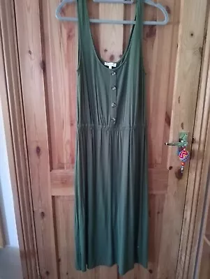 WAREHOUSE Summer Dress Size 12 Olive Green • £4