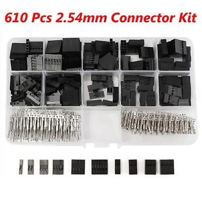 $13.37 • Buy 610pcs Dupont Wire Jumper Pin Header Connector Housing Kit + M/F Crimp Pins