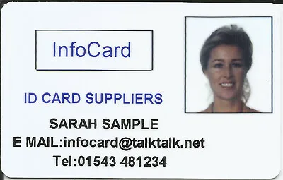 £3.25 • Buy ID Cards - Printed Personalised Plastic Identification Staff Or Membership Cards