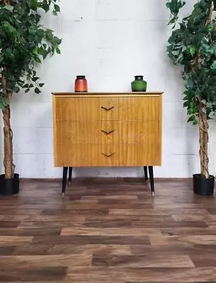 Vintage Mid-Century Small Teak Chest Of 3 Drawers Scandi Danish Retro • £145