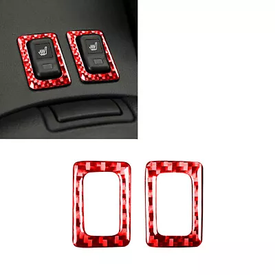 2PCS For Mazda RX-8 Red Carbon Fiber Seat Heat Button Panel Interior Trim  • $12.90