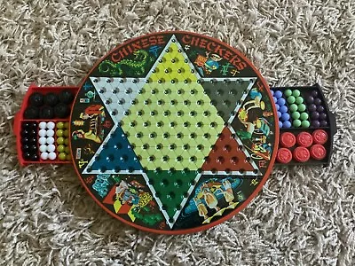 Vintage Steven Deluxe Chinese & Regular Chinese Checkers Complete Original Box • $25
