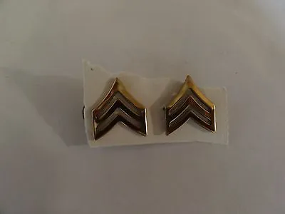 Genuine Us Military Insignia Set Of 2 Army Sergeant Rank Gold Color • $3.99