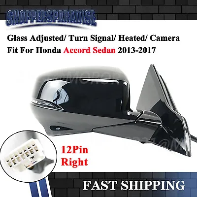 Passenger Power Side View Mirror Heated Camera For Honda Accord Sedan 13-17 • $189.99