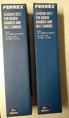 £14.99 • Buy 2 X 6pcs Ferrex Belt Sander Bench Grinder ALDI Sanding Belt Size 686mm X 50mm