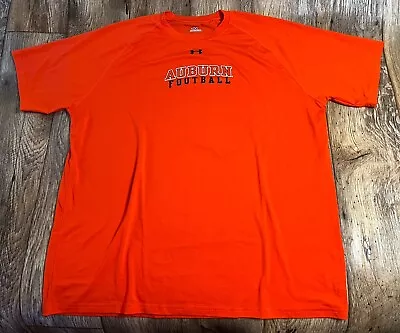 Under Armour Auburn University Football T Shirt Mens XL Orange Short Sleeved • $16.50