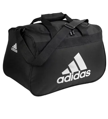 Adidas Diablo Duffel Bag BLACK WHITE GRAY LOGO ZIP TOP Fits Gym Locker LIFETIME • $24.45